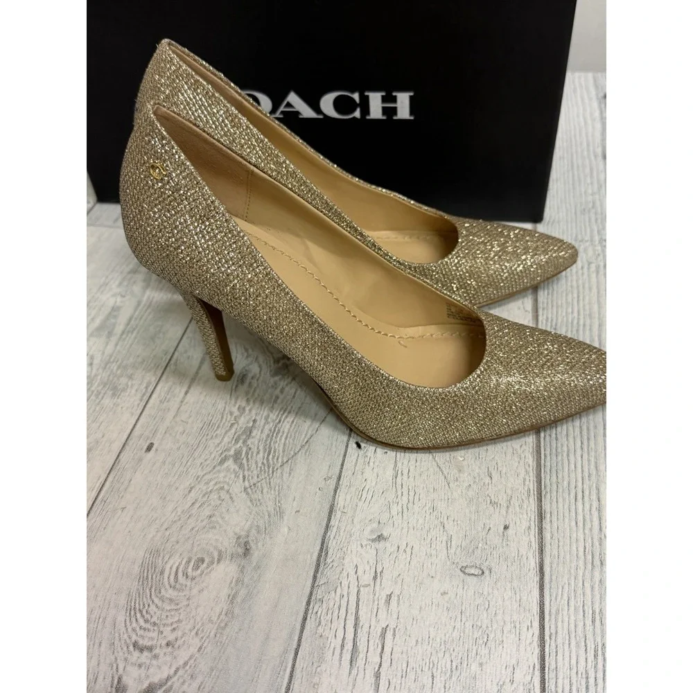 Coach Addie 90 Metallic Mesh Pumps Size 6B Women's